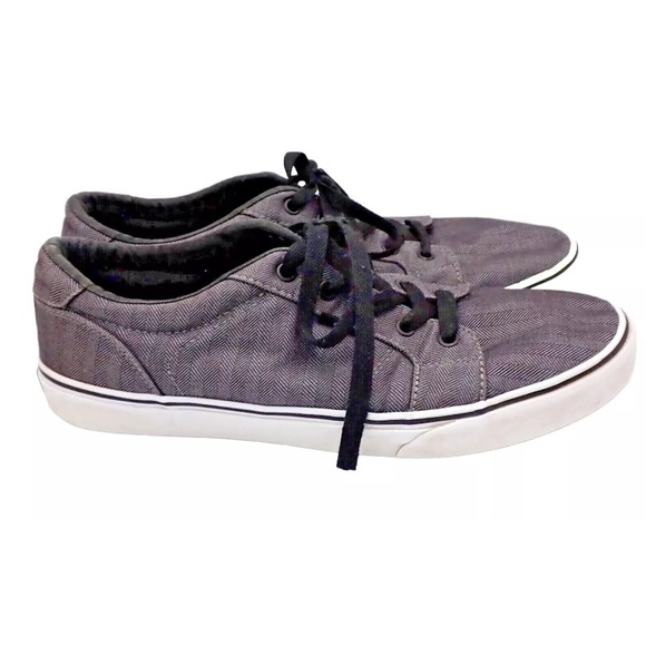 Vans Off The Wall Skate Shoes Authentic Herringbone Lace Up Casual Gray Size 12 - Picture 3 of 10